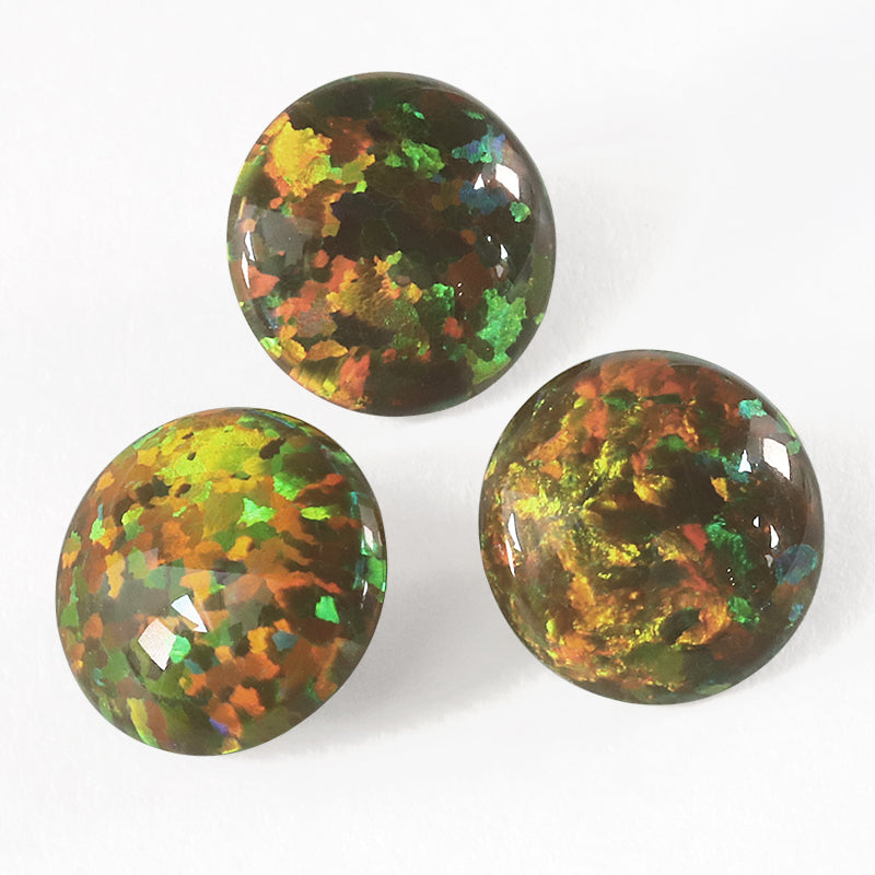人工オパール(KYOTO OPAL) ラウンド オリーブ