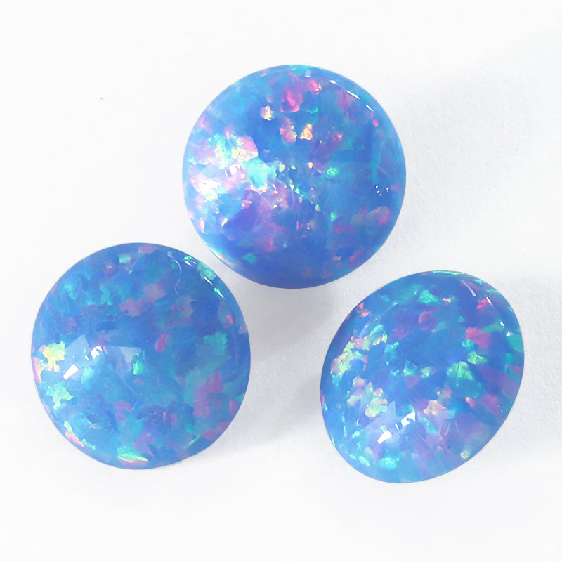人工オパール(KYOTO OPAL) ラウンド シアン