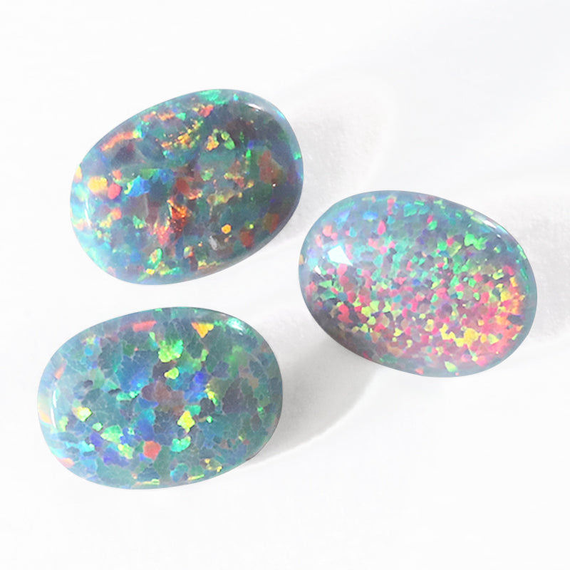 人工オパール(KYOTO OPAL) オーバル サックスブルー