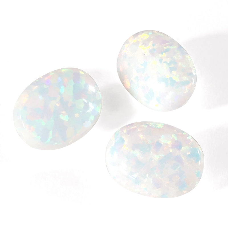 人工オパール(KYOTO OPAL) オーバル スノーホワイト