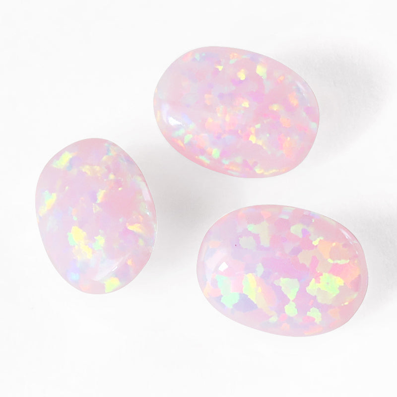 人工オパール(KYOTO OPAL) オーバル パステルピンク