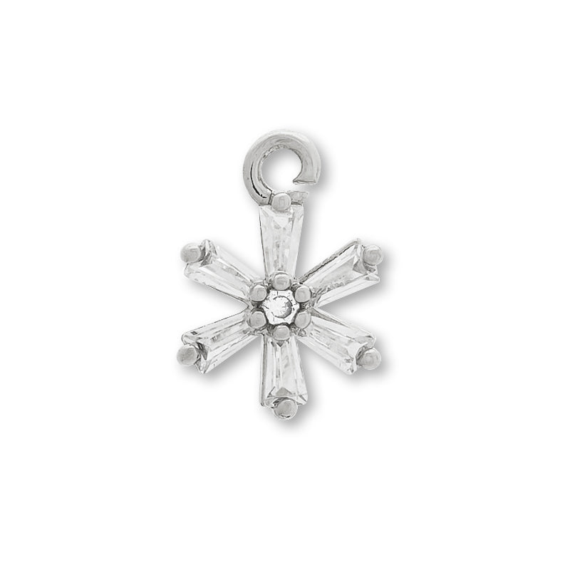 Charm Cubic Zirconia Snow No.1 Rodhine Color