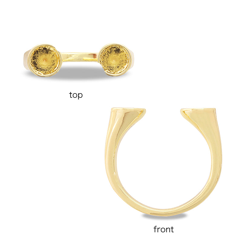 Fork ring stand with 2 gold