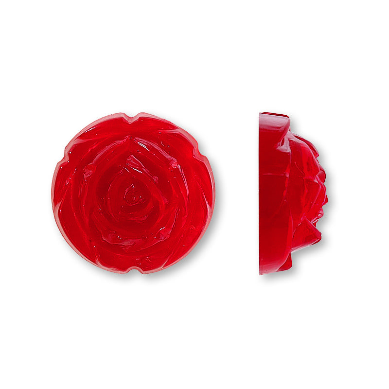 Acrylic Made in Germany Cabochon Rose Clear Red