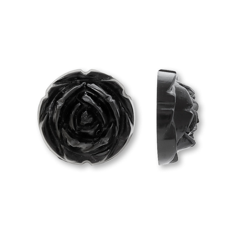 Acrylic Made in Germany Cabochon Rose Black