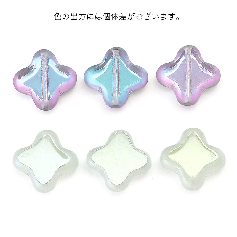 チェコ テーブルカット 4弁花 クリスタルヴィトライユライトマット