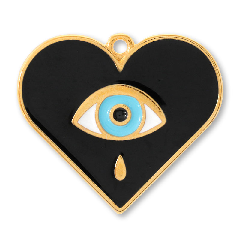 Greek Charm Heartmati Black/G