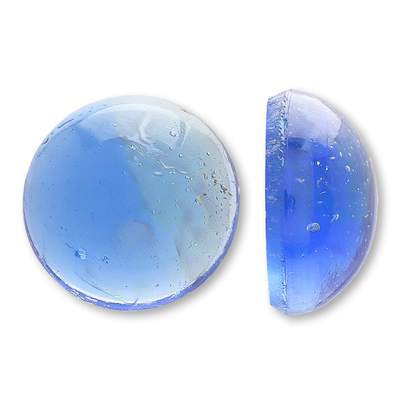 Czech Glass Stone Round Cabochon Blue Green Dragon&