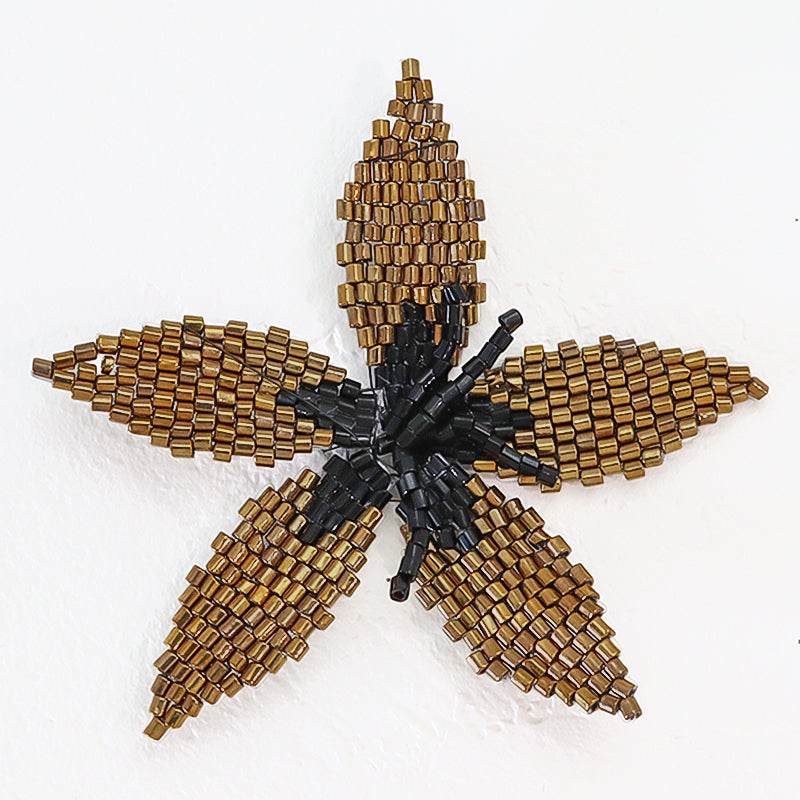 スペインパーツ ビーズフラワー ブロンズブラック