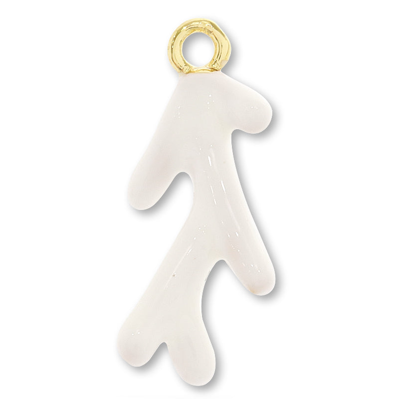 Charm coral with back ring white/G