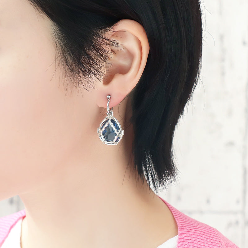 キット 貴和クリスタル宝石編みプリンセスのドロップピアス ブルー(KR1346)