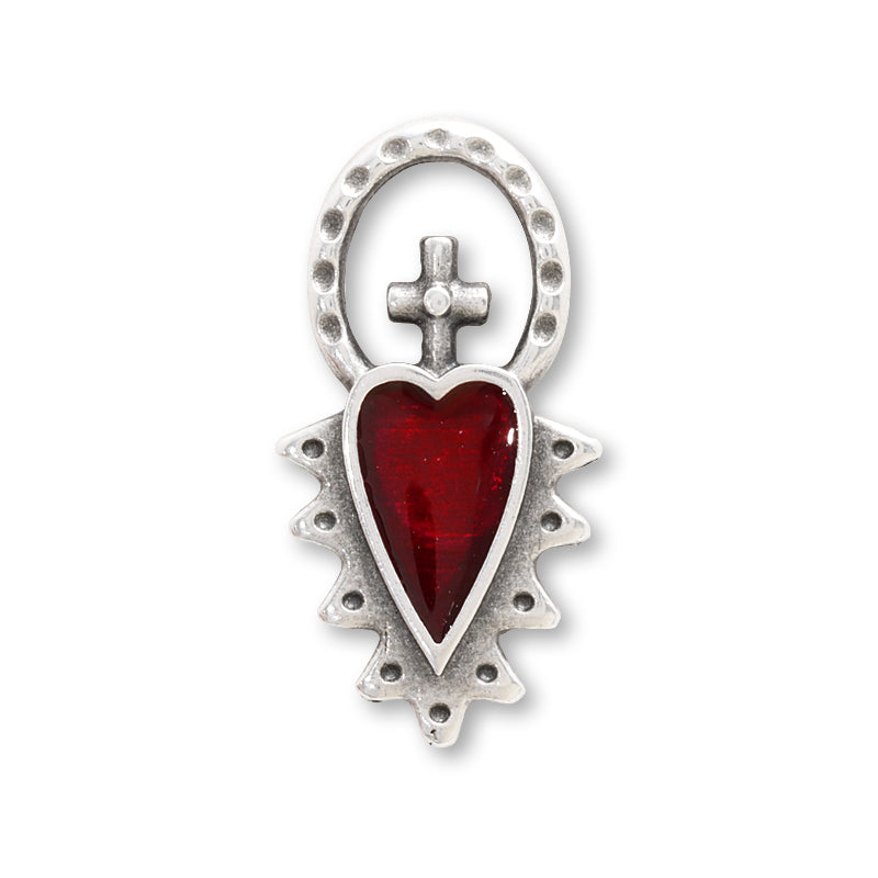 ギリシャパーツ ハートNo.4 ダークレッド/銀古美
