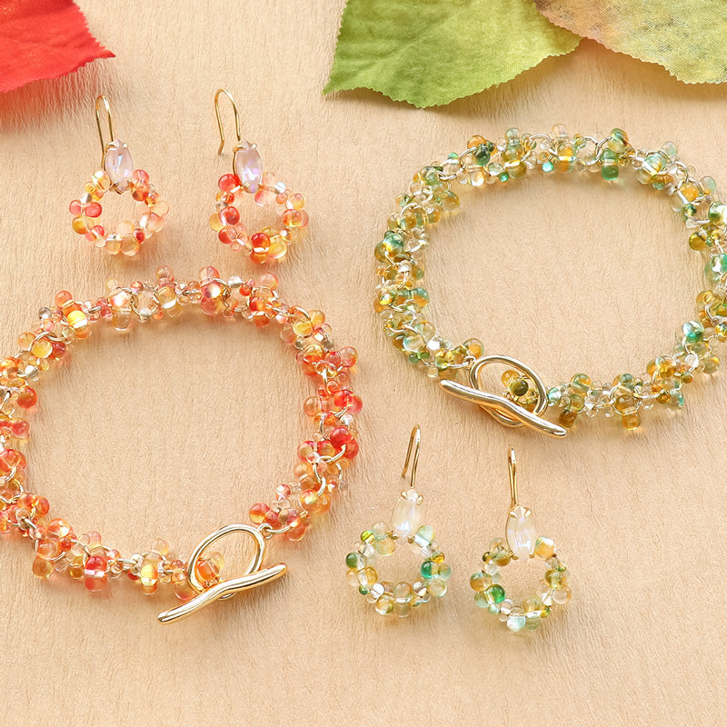 Recipe No.KR1073 Czech Falfare Breath & Earrings