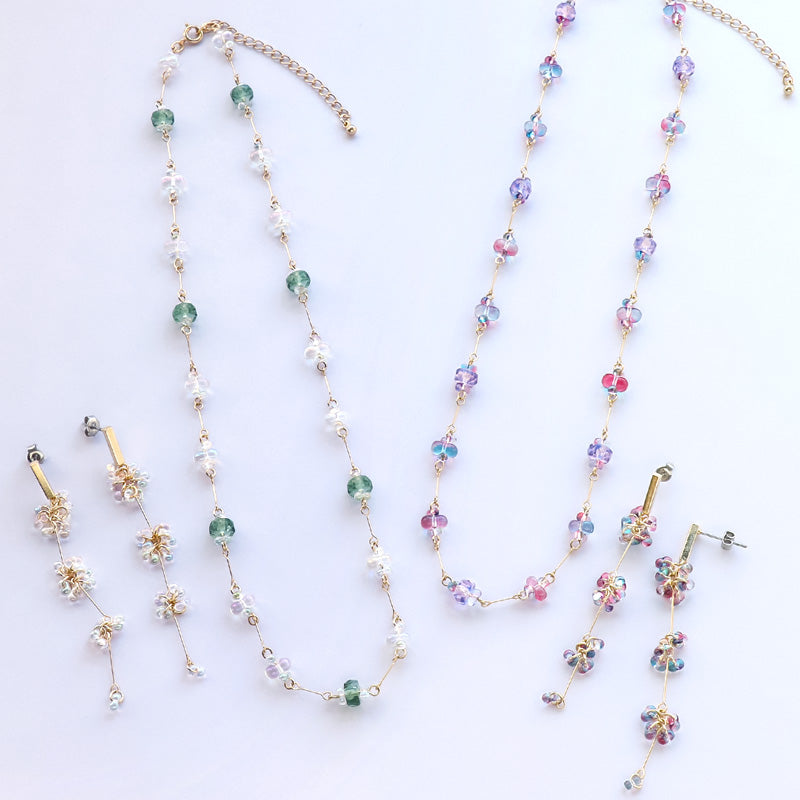 Recipe No.KR1074 Czech Falley Joint Neck & Earrings