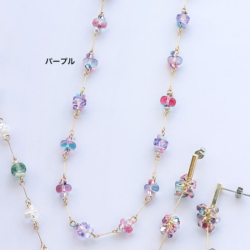 Recipe No.KR1074 Czech Falley Joint Neck & Earrings