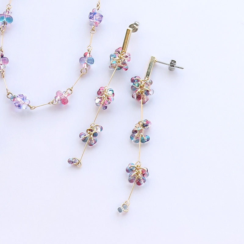 Recipe No.KR1074 Czech Falley Joint Neck & Earrings