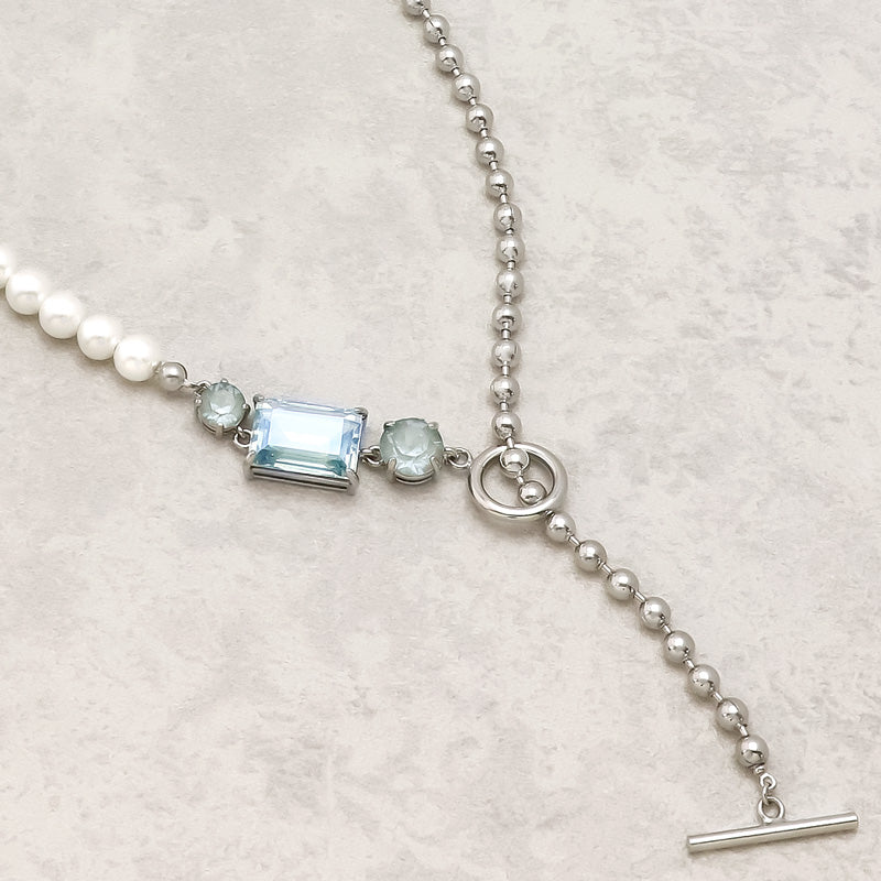 Recipe No.KR1099Kiwa crystalsAsymmetry Y -shaped necklace