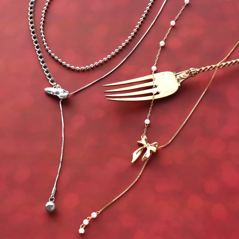 Recipe No.KR1101 Necklace with slide ball 2 types