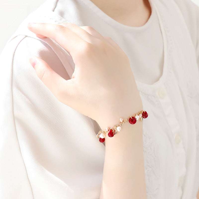 レシピNo.KR1265 ティアドロップビーズのベリーアクセサリー2種