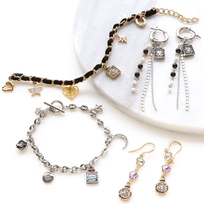 レシピNo.KR1266 石座チャームパフュームボトルのアクセサリー4種