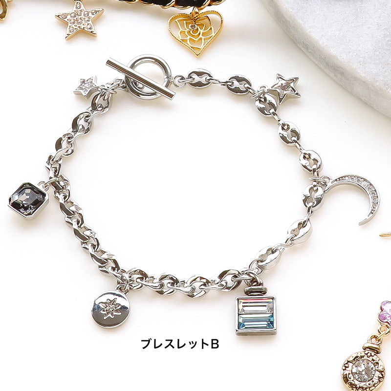 レシピNo.KR1266 石座チャームパフュームボトルのアクセサリー4種