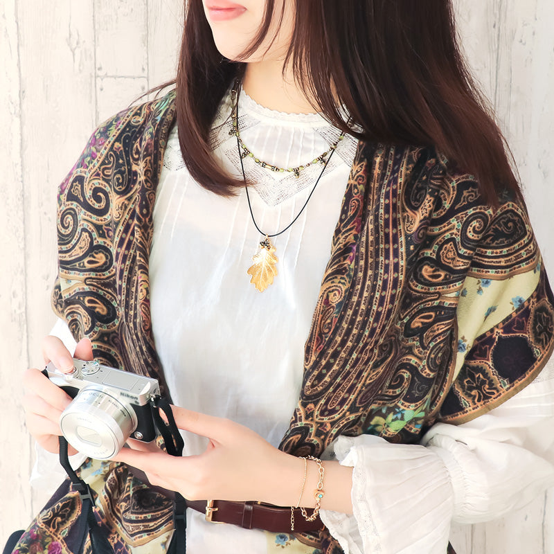 Recipe No.KR1277 Acorn motif necklace with Greek parts 2 types