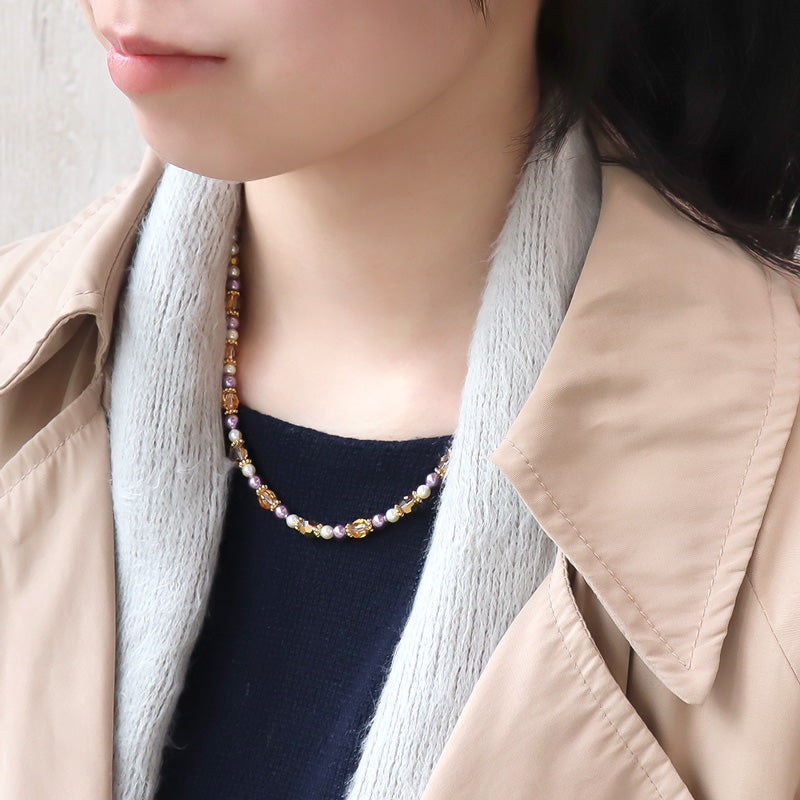 レシピNo.KR1284 貴和クリスタルのオーバルトップネックレス