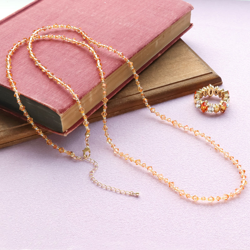 レシピNo.KR1285 貴和クリスタルのルミナスネック&リング