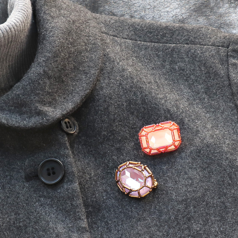 Recipe No.KR1302Kiwa crystals2 types of jeweled brooches
