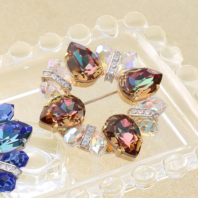 Recipe No.KR1316Kiwa crystalsdrop ring brooch