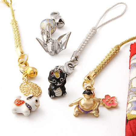 チャーム 和風 折り鶴 ゴールド