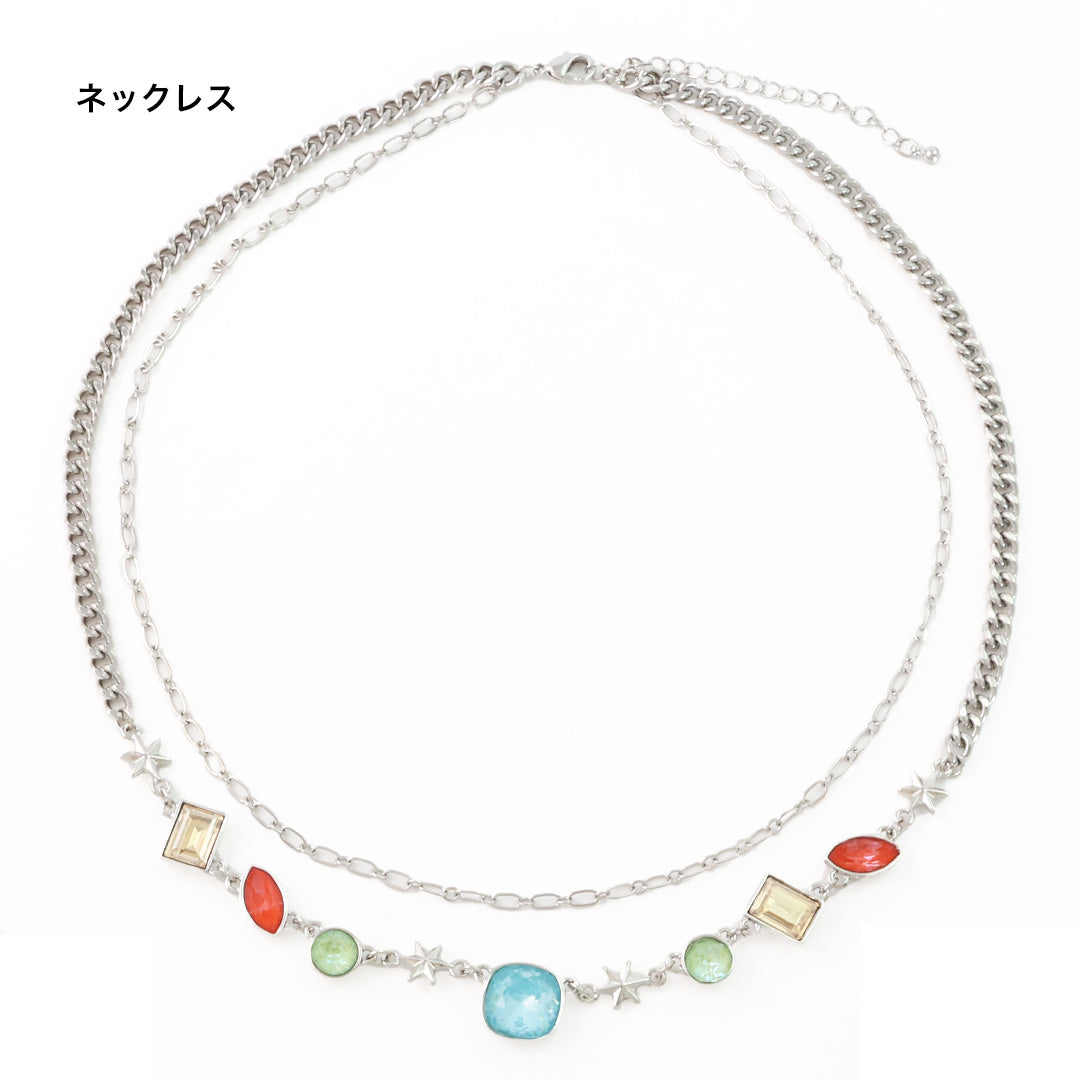 材料表No.ER0323 貴和クリスタルのカラフルPOPなアクセサリー2種