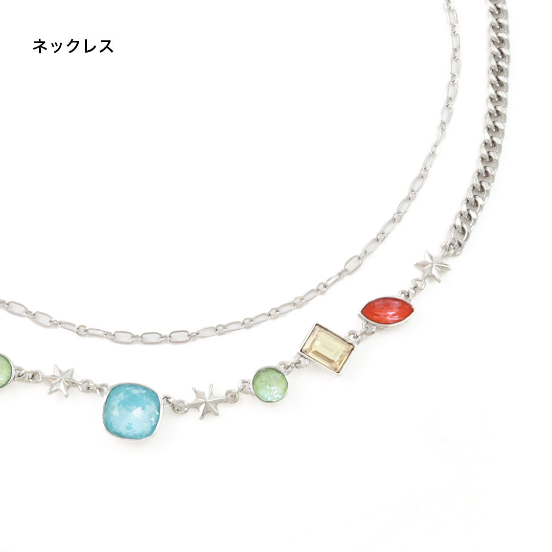 材料表No.ER0323 貴和クリスタルのカラフルPOPなアクセサリー2種