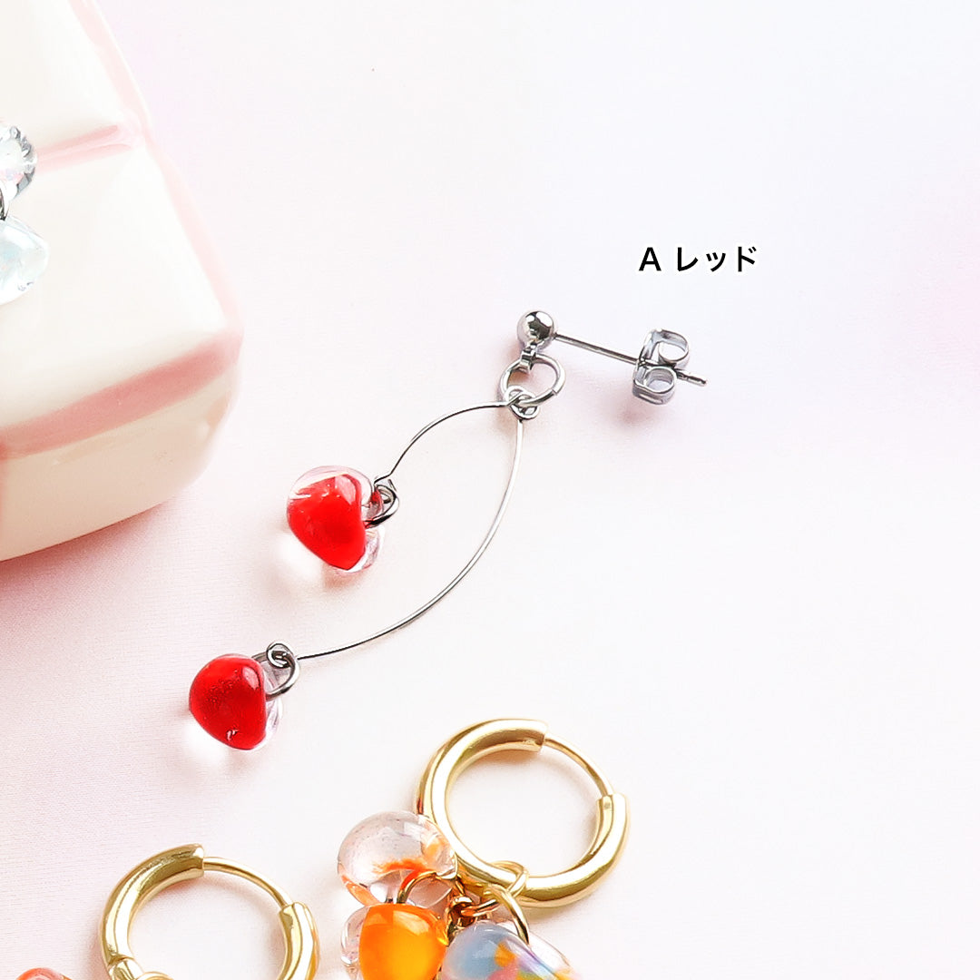 Material list No.ER0355 Teardrop bead long swing earrings