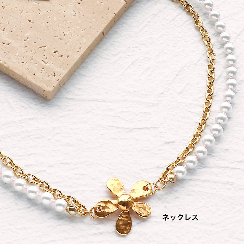 材料表No.ER0364 ギリシャパーツのフラワーアクセサリー2種