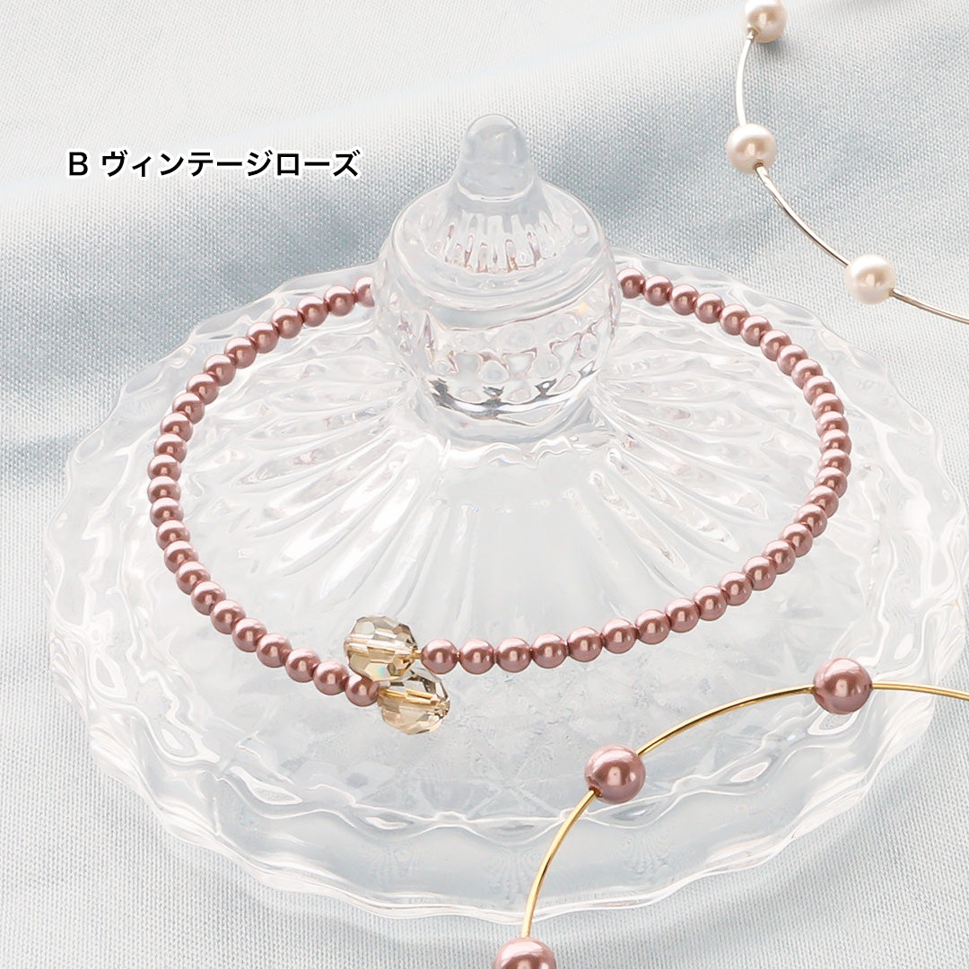 材料表No.ER0376 貴和クリスタルパールのブレスレット2種