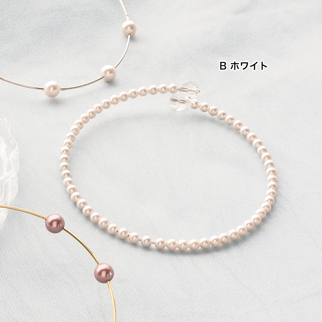 材料表No.ER0376 貴和クリスタルパールのブレスレット2種