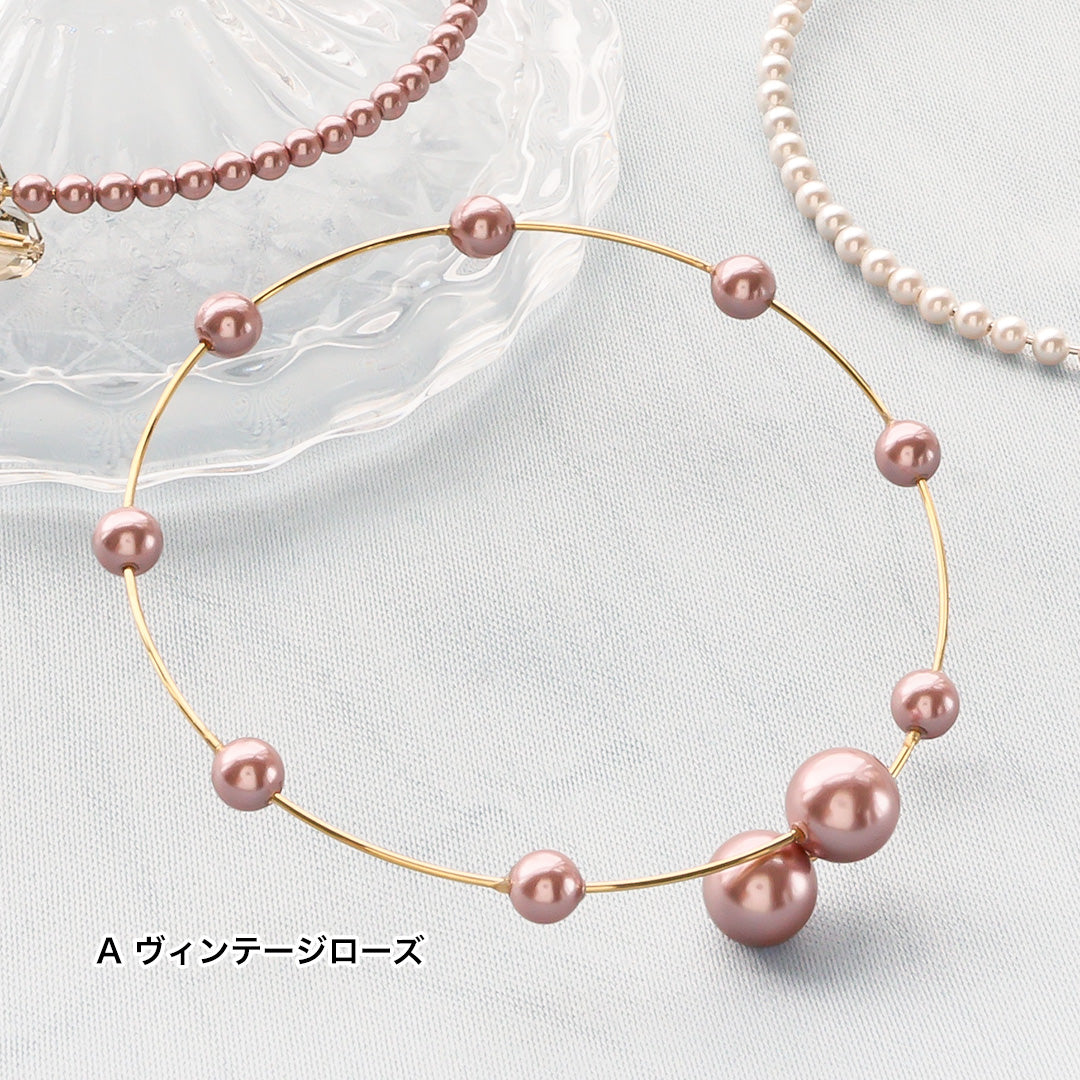 材料表No.ER0376 貴和クリスタルパールのブレスレット2種