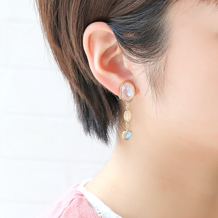 レシピNo.KR0281 クリスタルのニュアンスカラーイヤリング3種