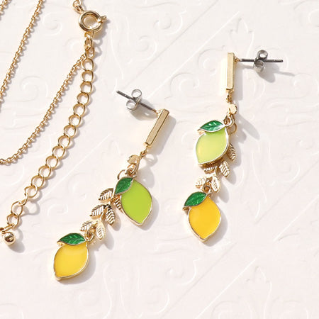 レシピNo.KR0292 レモンチャームのネック&ピアス