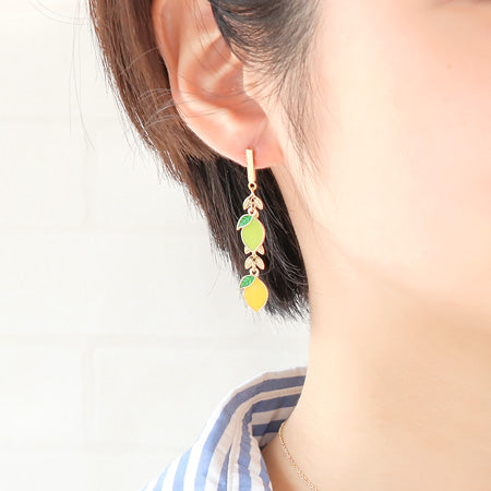 レシピNo.KR0292 レモンチャームのネック&ピアス