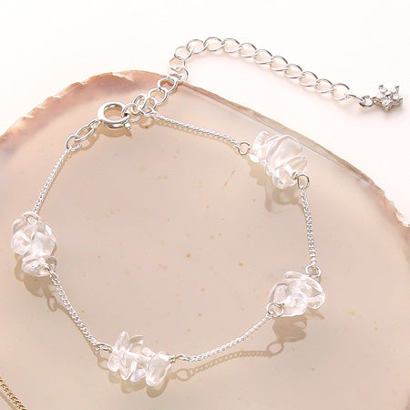 レシピNo.KR0317 半貴石サザレのチェーンブレス&ピアス