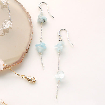 レシピNo.KR0317 半貴石サザレのチェーンブレス&ピアス