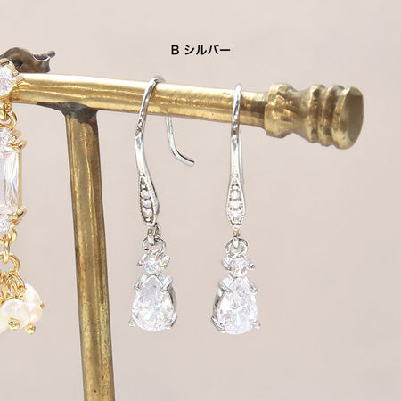レシピNo.KR0426 キュービックジルコニアのシンプルピアス2種