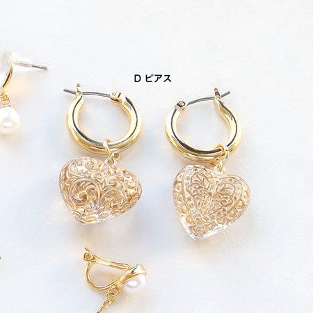 レシピNo.KR0473 ハートモチーフのバリエーションアクセサリー6種