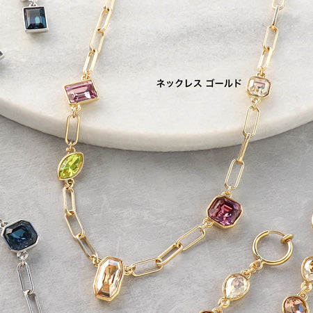 レシピNo.KR0516 貴和クリスタルのコネクトビジューネック&イヤリング