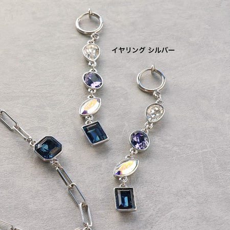 レシピNo.KR0516 貴和クリスタルのコネクトビジューネック&イヤリング