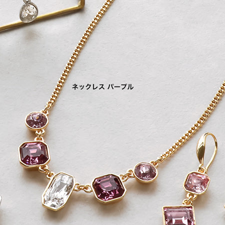 レシピNo.KR0518 貴和クリスタルのビジューレーンネック&ピアス