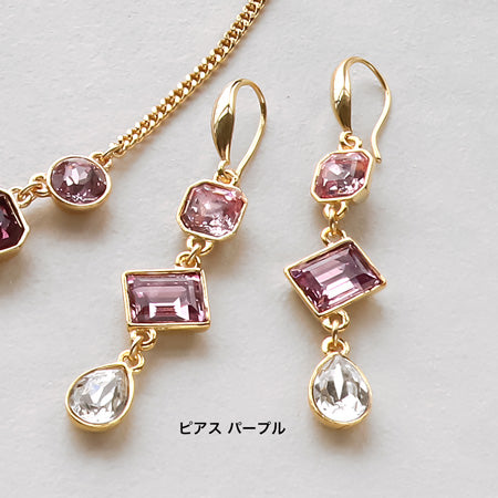 レシピNo.KR0518 貴和クリスタルのビジューレーンネック&ピアス