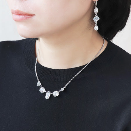 レシピNo.KR0518 貴和クリスタルのビジューレーンネック&ピアス